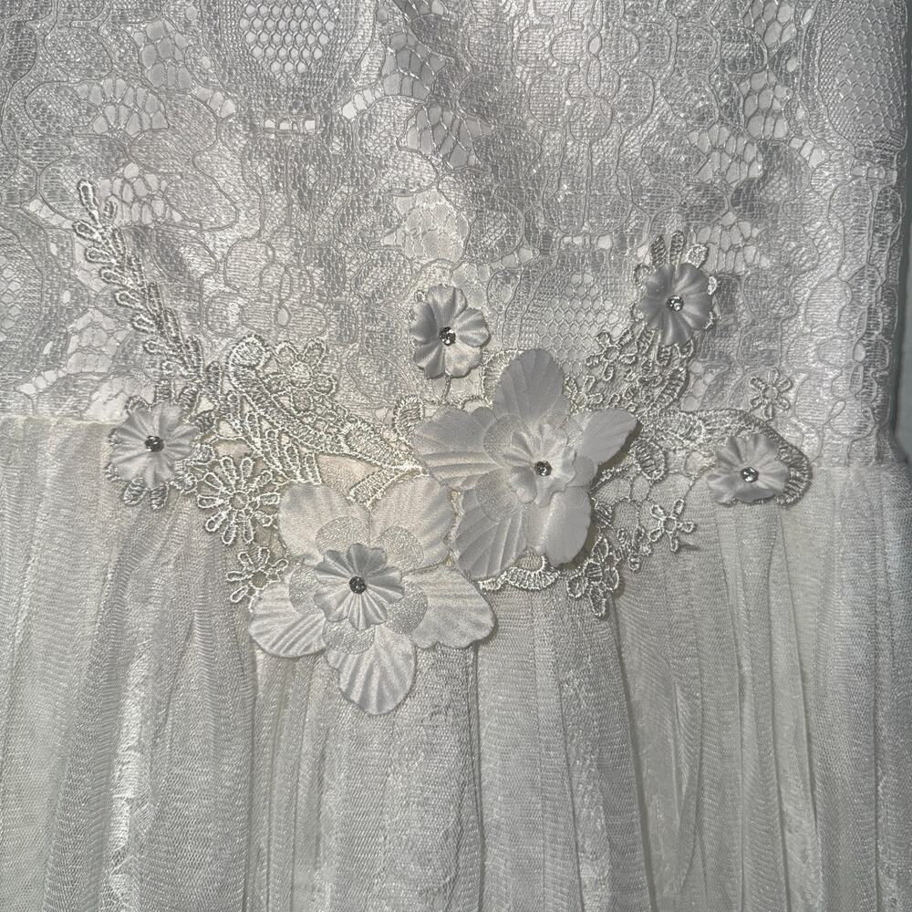 Diva Behavior‎ Girls 7 Dress Floral Tulle Lace Wedding Christening Flower Girl - Picture 4 of 11